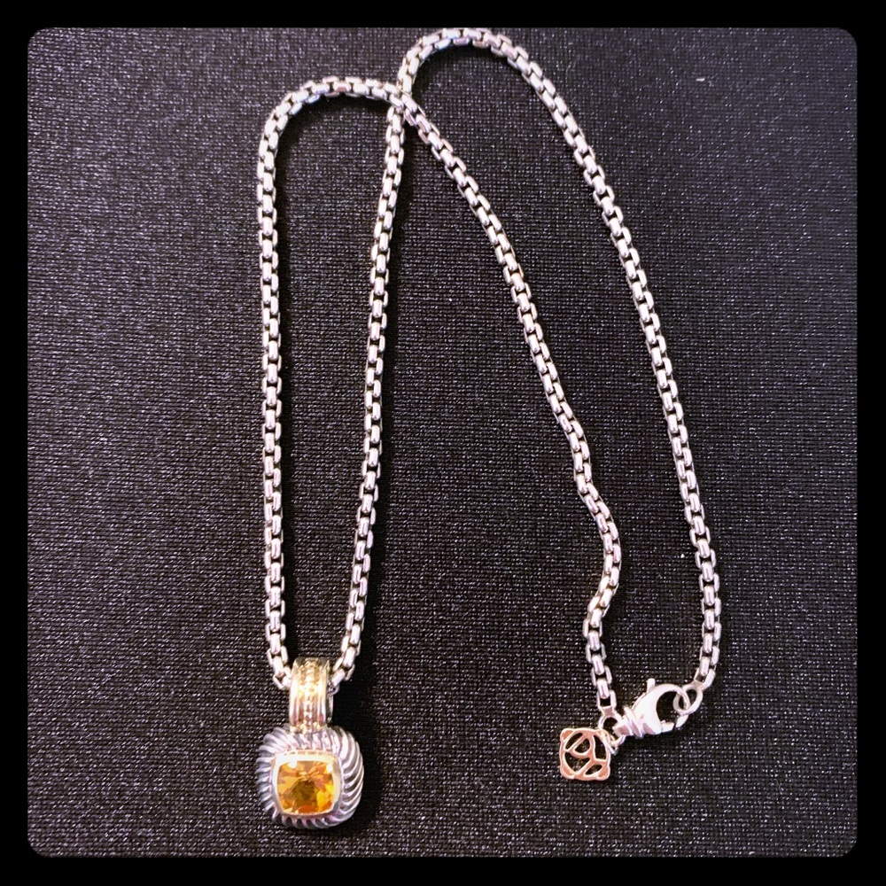 David Yurman Citrine Albion Pendant and Necklace